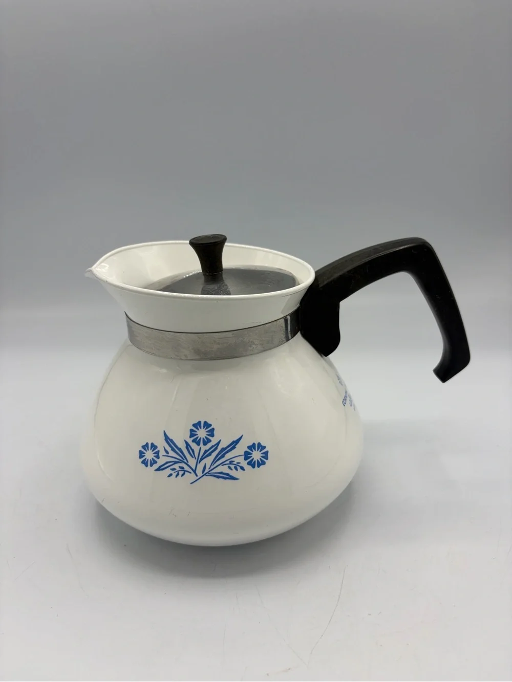 Vintage Corning Ware 6 Cup Cornflower Blue Tea Pot Kettle W/ Lid USA